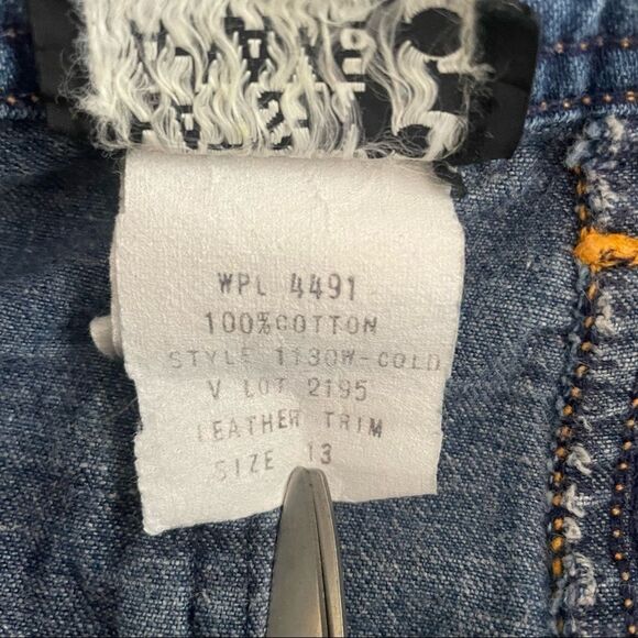 VINTAGE What’s In A Name Leather Pony Patch Pocket Jeans - Picture 10 of 11